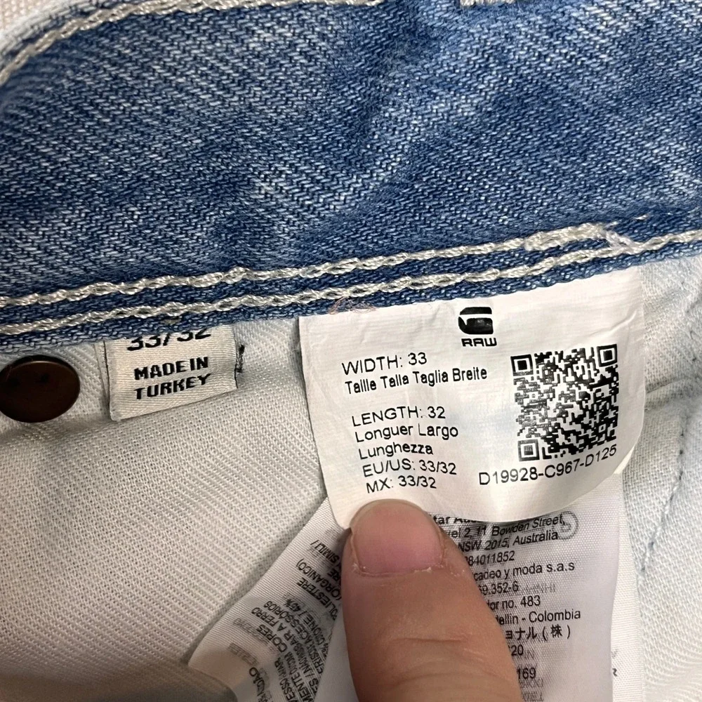 G Star Raw Jeans Mens Grip 3D Relaxed Tapered Size‎ 33